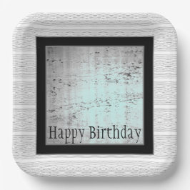 Matig zwart grijs en wit papieren bordje