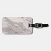 Matig zwart grijs roze marmer bagagelabel (Voorkant horizontaal)
