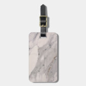 Matig zwart grijs roze marmer bagagelabel (Voorkant verticaal)