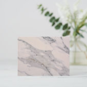 Matig zwart grijs roze marmer briefkaart (Staand voorkant)