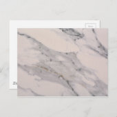 Matig zwart grijs roze marmer briefkaart (Voorkant / Achterkant)