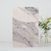 Matig zwart grijs roze marmer briefpapier (Staand voorkant)