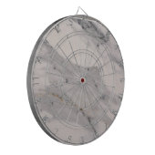 Matig zwart grijs roze marmer dartbord (Voorkant Links)