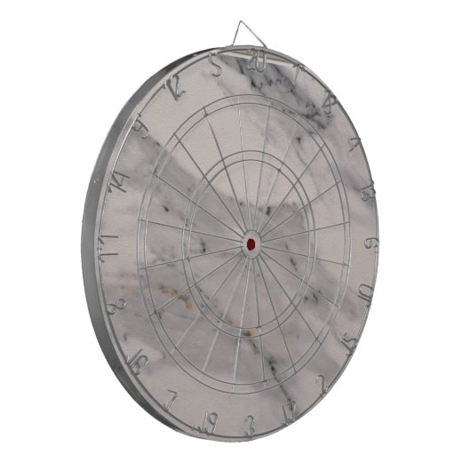 Matig zwart grijs roze marmer dartbord (Voorkant Links)