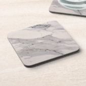 Matig zwart grijs roze marmer drankjes onderzetter (Linkerzijde)