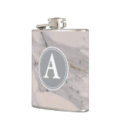 Matig zwart grijs roze marmer heupfles (Links)