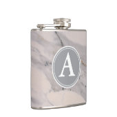 Matig zwart grijs roze marmer heupfles (Rechts)