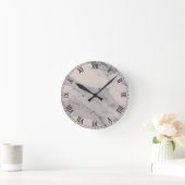 Matig zwart grijs roze marmer ronde klok (Huis)