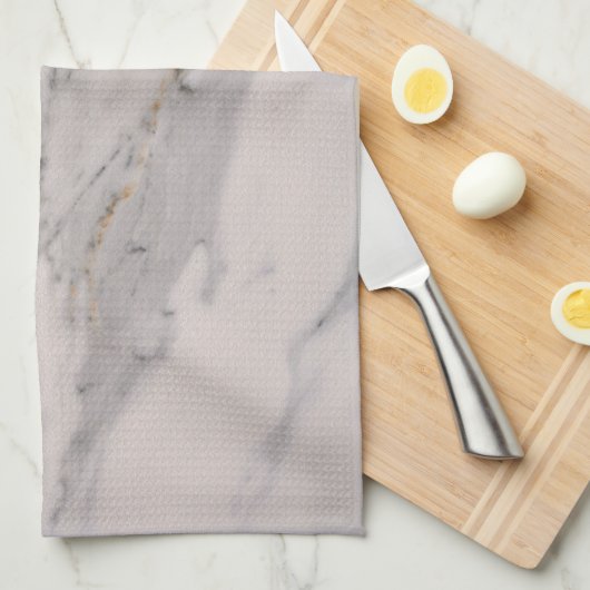 Matig zwart grijs roze marmer theedoek (Quarter Fold)
