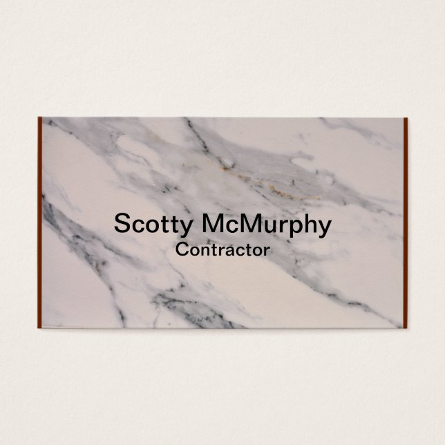 Matig zwart grijs roze marmer visitekaartje (Voorkant)