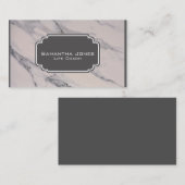 Matig zwart grijs roze marmer visitekaartje (Voorkant / Achterkant)