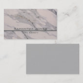 Matig zwart grijs roze marmer visitekaartje (Voorkant / Achterkant)