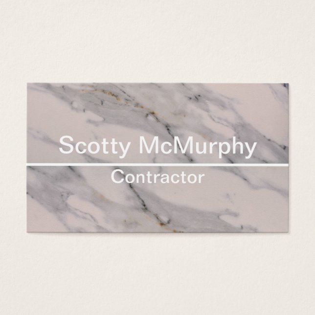 Matig zwart grijs roze marmer visitekaartjes (Voorkant)