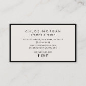 Matig zwart grijs script handtekeningmonogram visitekaartje (Achterkant)