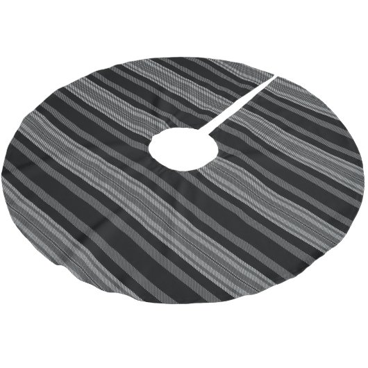 Matig zwart grijs wit gestreepte patroon kerstboom rok (Gekanteld)