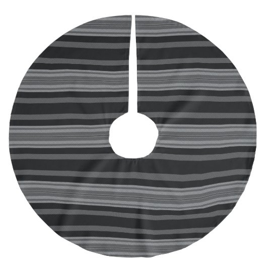 Matig zwart grijs wit gestreepte patroon kerstboom rok (Voorkant)