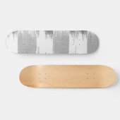 Matig zwart grijs wit ikatpatroon persoonlijk skateboard (Horizontaal)