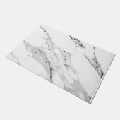 Matig zwart grijs wit marmer patroon deurmat (Schuin)