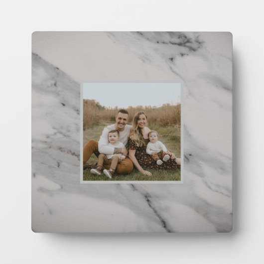 Matig zwart grijs wit marmer patroon fotoplaat (Voorkant)