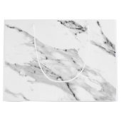 Matig zwart grijs wit marmer patroon groot cadeauzakje (Voorkant)