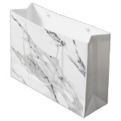 Matig zwart grijs wit marmer patroon groot cadeauzakje (Voorkant Gekanteld)