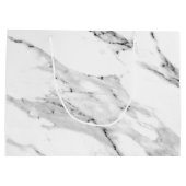 Matig zwart grijs wit marmer patroon groot cadeauzakje (Achterkant)