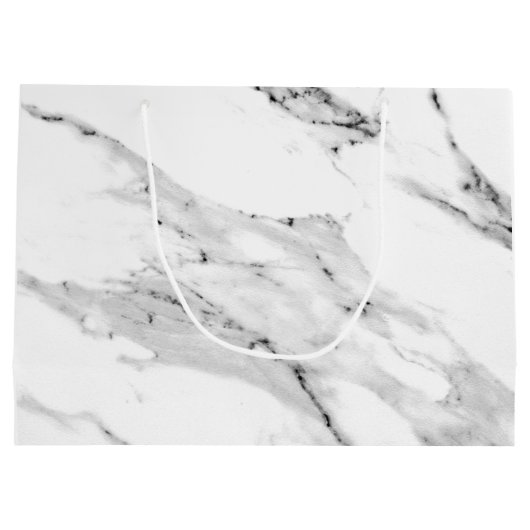 Matig zwart grijs wit marmer patroon groot cadeauzakje (Achterkant)