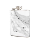 Matig zwart grijs wit marmer patroon heupfles (Links)