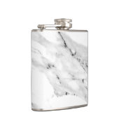 Matig zwart grijs wit marmer patroon heupfles (Rechts)