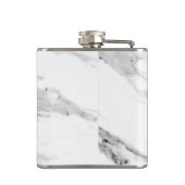 Matig zwart grijs wit marmer patroon heupfles (Achterkant)