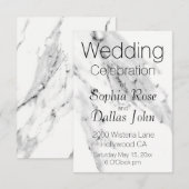 Matig zwart grijs wit marmer patroon kaart (Voorkant / Achterkant)