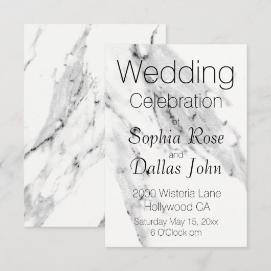 Matig zwart grijs wit marmer patroon kaart (Voorkant / Achterkant)