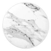 Matig zwart grijs wit marmer patroon keramische knop (Voorkant)