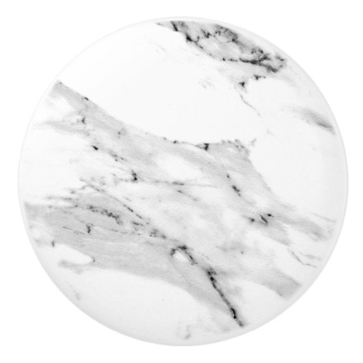 Matig zwart grijs wit marmer patroon keramische knop (Voorkant)