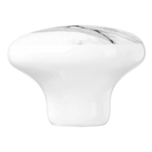 Matig zwart grijs wit marmer patroon keramische knop (Zijkant)