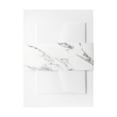 Matig zwart grijs wit marmer patroon uitnodigingen wikkel (Voorkant Voorbeeld)