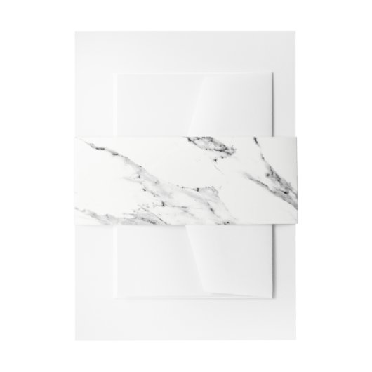 Matig zwart grijs wit marmer patroon uitnodigingen wikkel (Voorkant Voorbeeld)