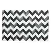 Matig zwart, grijs, wit zigzag Chevron Pattern Kussensloop (Achterkant)