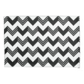 Matig zwart, grijs, wit zigzag Chevron Pattern Kussensloop (Voorkant)