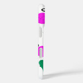 Matig zwart kat en cactus Patroonmonogram Case-Mate iPhone Case (Achterkant / Rechts)