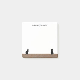 Matig zwart Katten silhouettes monogram Post-it® Notes