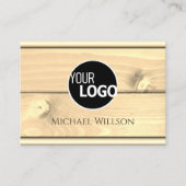 Matig zwart licht hout Logo van houten planken Visitekaartje (Voorkant)