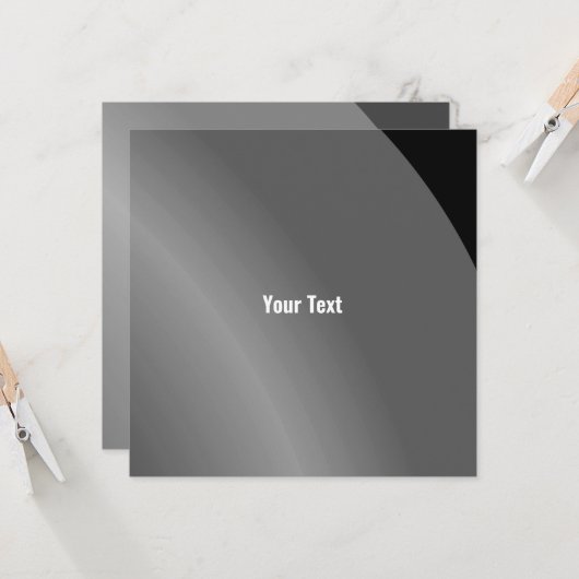 Matig zwart Modern Shaded Qr Kaart (Voorkant / Achterkant in situ)