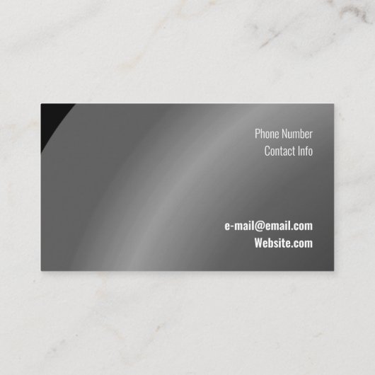Matig zwart, modern visitekaartje (Achterkant)