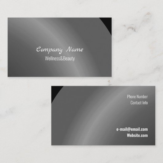 Matig zwart, modern visitekaartje (Voorkant / Achterkant)