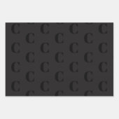 Matig zwart monogram, aangepast initiaal vet vet inpakpapier vel (Voorkant 3)