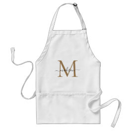 Matig zwart monogram Chef Cuisine Black Gold Scrip Standaard Schort