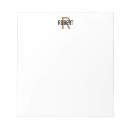 Matig zwart monogram met naam noteblok notitieblok