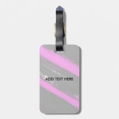Matig zwart neonroze pushstrokes monogram lugga bagagelabel (Achterkant verticaal)