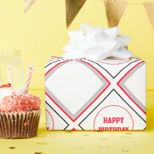 Matig zwart rood en wit cadeaupapier